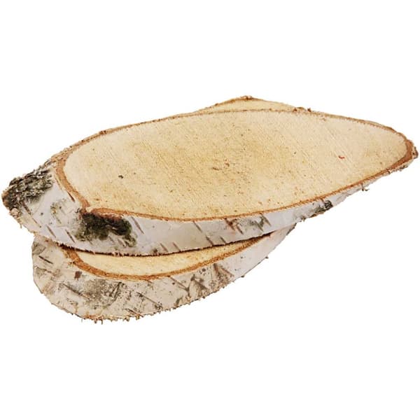 Björkskivor 7 st - 15 x 9 cm - Tjocklek 15 mm