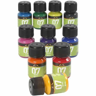 A-Color Glasfärg - Mixade Färger - 10 st x 30 ml
