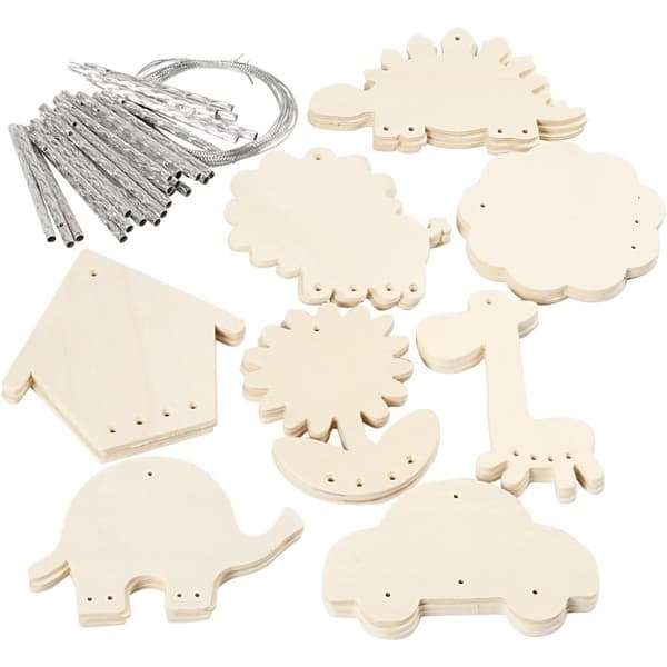 Vindspel DIY - Plywood Figurer - 24 st