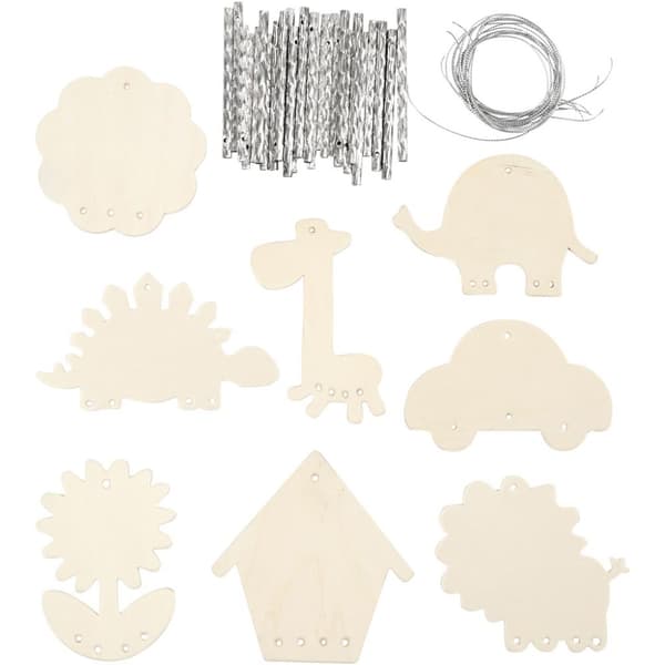 Vindspel DIY - Plywood Figurer - 24 st