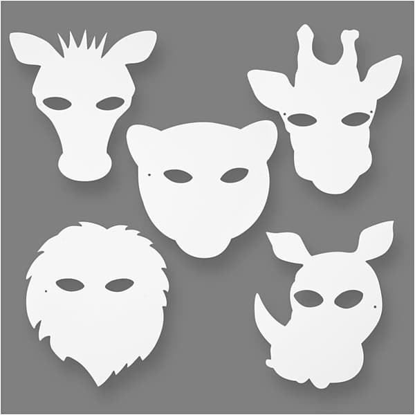 Kartongmasker - H: 15-22 cm - vit - 192st