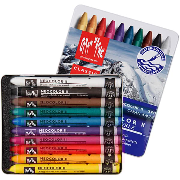 Neocolor II akvarellkritor - Mixade färger - 10 st