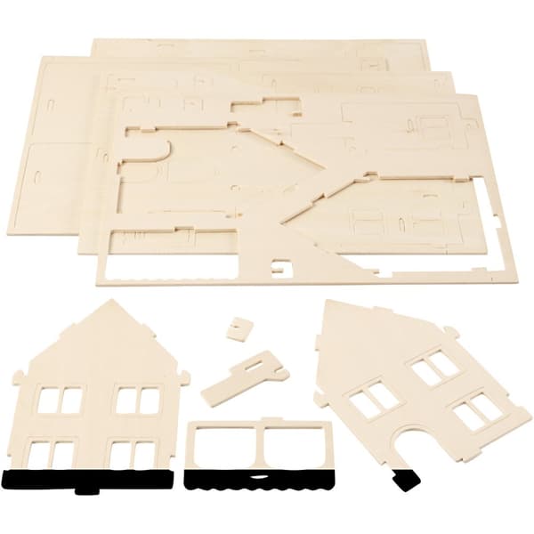 3D Pussel - Hus med veranda - Höjd: 17 cm - Plywood