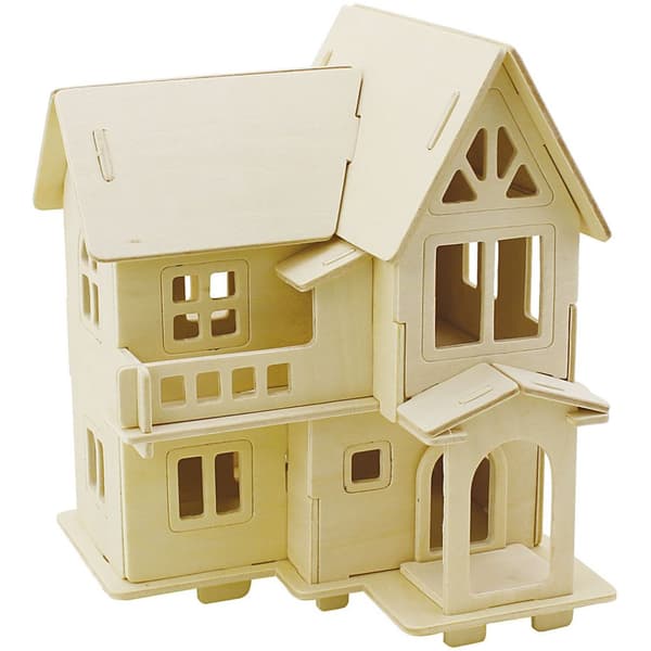 3D Pussel - Hus med balkong - Höjd: 19 cm - Plywood