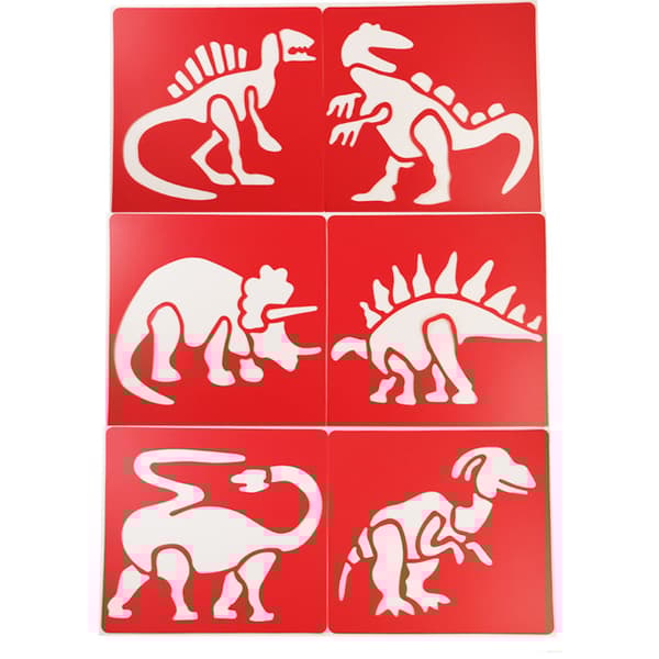 Barn Schabloner - Dinosaurier - 145x145 mm - 6 st