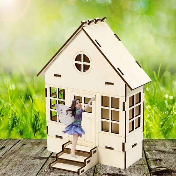 3D Pussel - Plywood Hus - Höjd: 24 cm