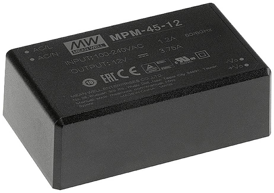 Mean Well MPM-45-15 AC/DC-printstrmforsyning 15 V/DC 45 W