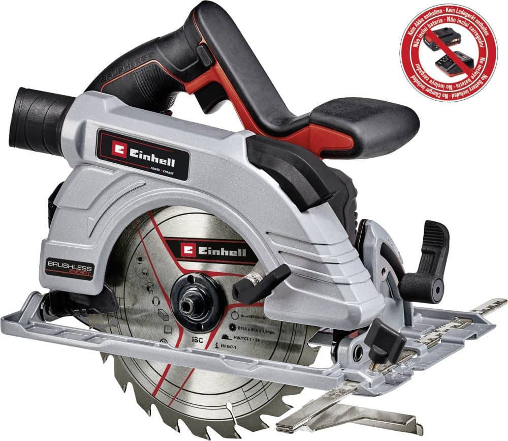 Einhell TE-CS 18/190 Li BL - Solo Batteridrevet, håndholdt rundsav 190 mm brstels, uden batteri, inkl. skilleskive 18 V