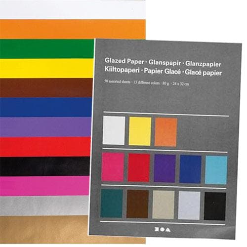 Glanspapper - 50 Mixade ark - 24x32 cm