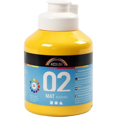 A-color matt akrylfärg - Gul - 500 ml