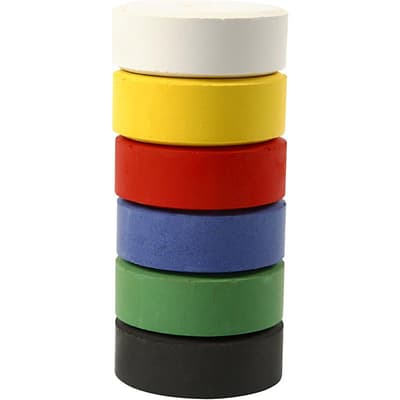 Colortime vattenfärg - dia. 44 mm - Primärfärger - 6 st