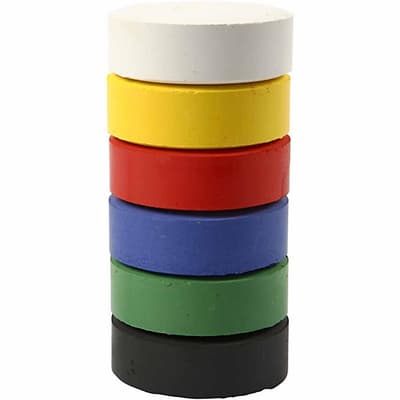 Colortime vattenfärg - dia. 57 mm - Primärfärger - 6 st