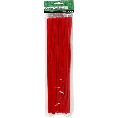 Chenille Piprensare 50 st - Röd - 6 mm