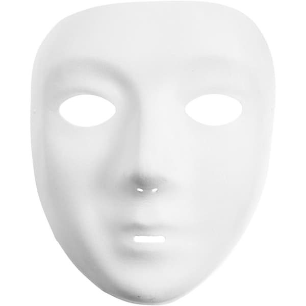 Helmasker - H: 17,5 cm - B: 14 cm - Vit - 12 st