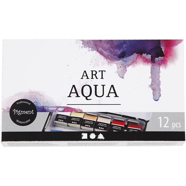 Art Aqua Akvarellfärger - Mixade färger - 12 st