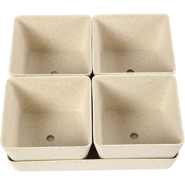 Krukor av Ekologisk Bambufibrer - 19,5x8 cm Djup: 19,5 cm