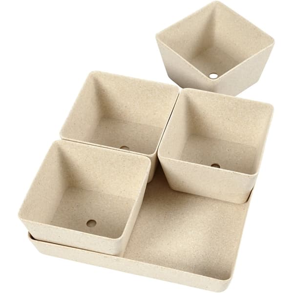 Krukor av Ekologisk Bambufibrer - 19,5x8 cm Djup: 19,5 cm