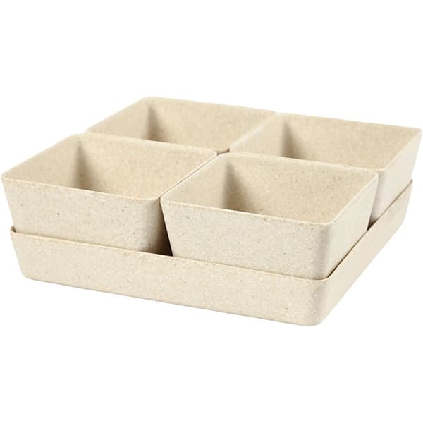 Krukor av Ekologisk Bambufibrer - 19,5x8 cm Djup: 19,5 cm