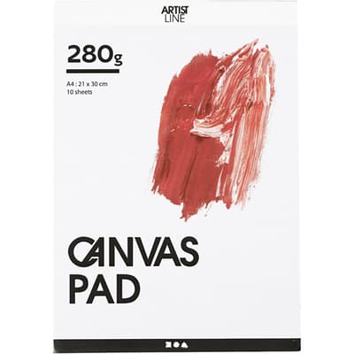 Målarblock A4 - Canvas Pad 250 g - 10 vita ark