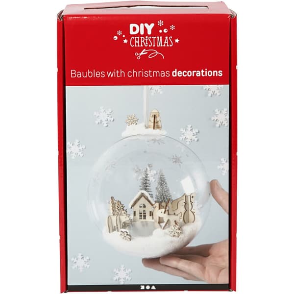 DIY kit - Vintrig Julkula med miniatyrer - Höjd 13,5