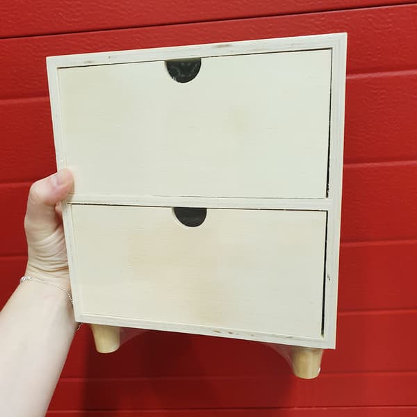 Minibyrå av Trä - Höjd 23 cm - 2 fack
