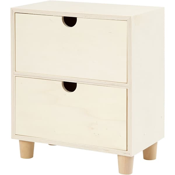 Minibyrå av Trä - Höjd 23 cm - 2 fack