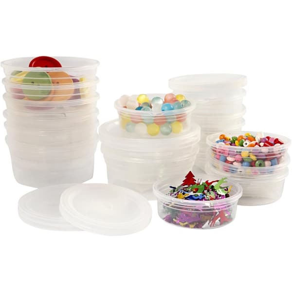 Plastburk med lock - 20 st - dia. 68 mm - 45 ml