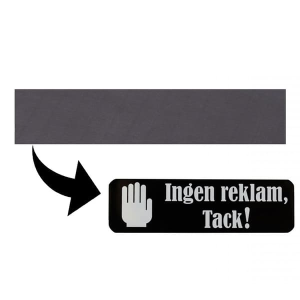 Magnetbaksida till "Ingen reklam, tack!"-skyltar