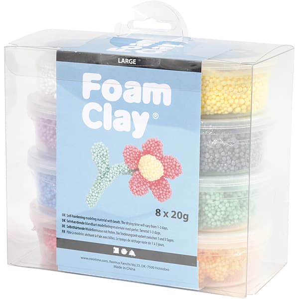 Foam Clay Large Lera - Basfärger - 8 Burkar
