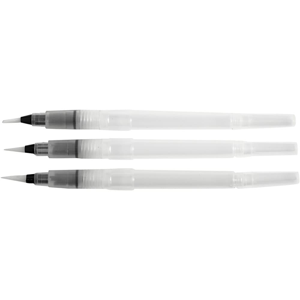 Vattenpenslar - stl. S + M + L - 10 ml - 3 st