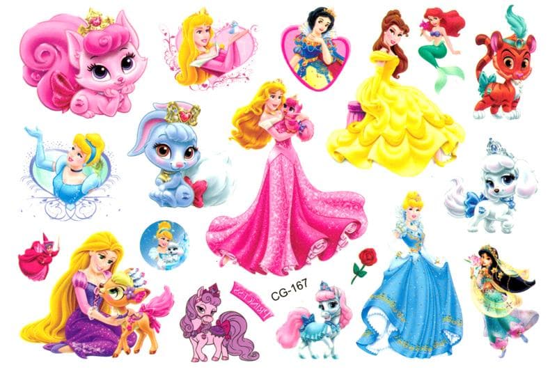 15 st BØRN tatoveringer DISNEY PRINCESS tatovering Tattoo