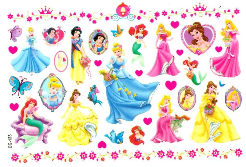 18 st BØRN tatoveringer DISNEY PRINCESS tatovering Tattoo