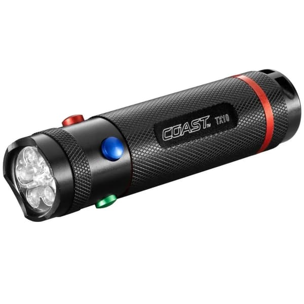 Coast TX10 käsisoihtu 80 lumenia - valkoinen, punainen, sininen ja vihreä valo