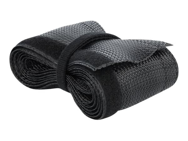Delock Braided Sleeving with Hook-and-Loop Fastener - Kabelhölje - 10 m - svart