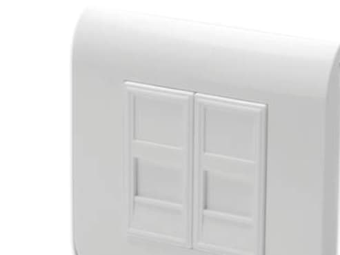 DIGITUS - Väggmonteringsplatta - vit, RAL 9005 - 2 portar
