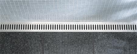 Unidrain rist i 3 mm massiv AISI 304 rustfri stål til ClassicLine ramme - model Column i længde 800 mm