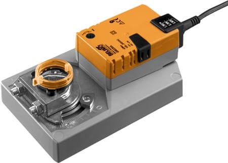 BELIMO spjällmotor SM24A, AC/DC 24 V, on/off eller 3-punktsstyrning, 20 Nm, gångtid 150 sek. med universell klämhylsa.