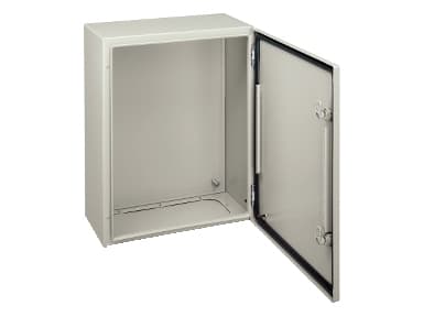 SCHNEIDER ELECTRIC Seinäkaappi metallia CRN, 600 x 500 x 250 mm KxSxKxS RAL7035 ilman asennuslevyä, IP66, 1 ovi