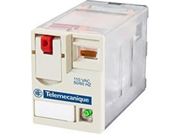 RXM plug-in relä med testknapp och lysdiod och 3 C/O-kontakter på 10A och 24 VDC