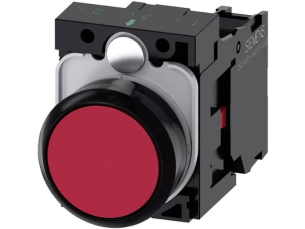 Siemens 3SU11000AB201CA0 3SU1100-0AB20-1CA0 Trykknap Frontring plastic, Betjeningsknap flad Rød 1 stk