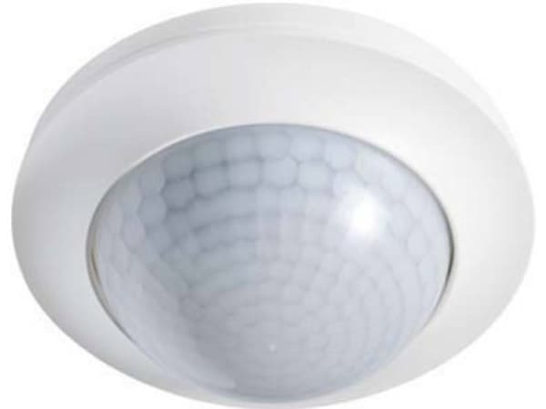 ESYLUX Kattoasennustunnistin 360°, uppoasennus, kantama n. Ø 24 m, 2 x valokanava, KNX-väylä