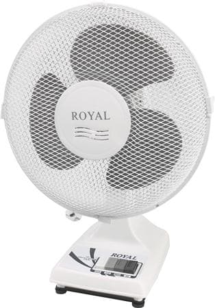 Bordventilator Ø30 cm, hvid, oscillerende med 3 hastigheder til bord el. væg, 35W, 220-240V 50/60 Hz.