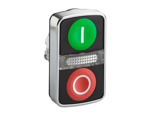 Schneider Electric ZB4, Knapp, Grön, Integral LED, IP66, IK06, 56 g