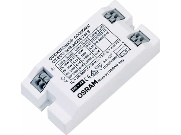 Osram QT-ECO 1X18…24 S, 30000 h, -15 - 50 ° C, 50 hz, 13 A, 40 mm, 80 mm