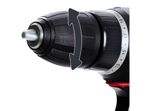 Einhell TH-CD 12-2 Li, Boremaskin med pistolgrep, Nøkkelløs, Sort, Rød, 1 cm, 350 RPM, 1300 RPM