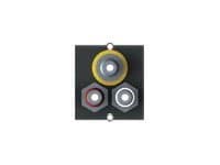 Bachmann Modul 1x Video + Cinch Stereo BVM-1 - Planskiva - RCA X 2, RCA - svart - 1-gang Svart