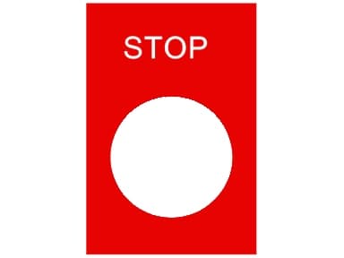 Schneider Electric Red rectangular inscription label 30x40mm STOP (ZB2BY2304)
