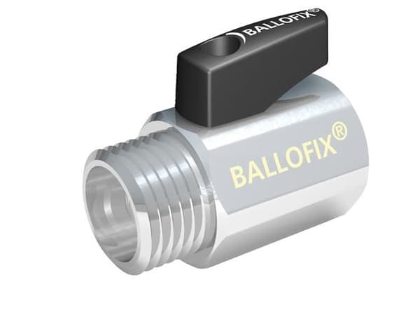Ballofix med håndtag muffe/nippel rødgods krom 1/2