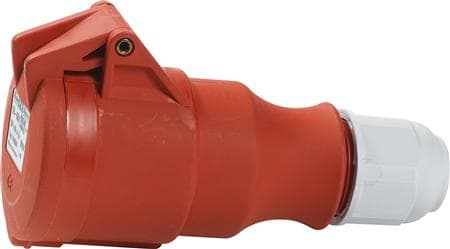 CEE FörlängningskabelH6 400V AC 16A 5-polig, röd multigrip-kabel dragavlastning, skruv IP44 polyamid