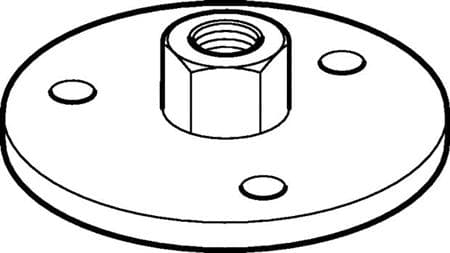 Geberit montageflange 70mm, 1/2mf, stål, galvaniseret